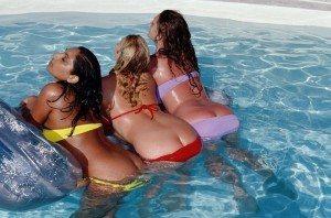 three hot sex chat model delhi pool with ass showing a little bit